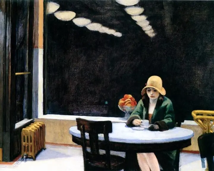 Edward Hopper, Automat, 1927, oil on canvas, 71.4 x 91.4 cm (Des Moines Art Center, IA, USA)